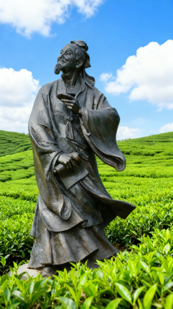 茶圣陸羽玻璃鋼仿銅像