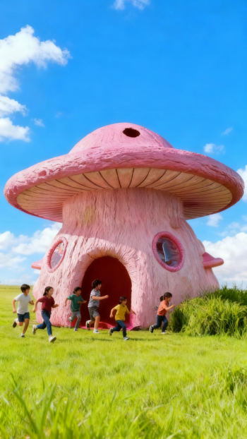 玻璃鋼卡通蘑菇屋 (1)