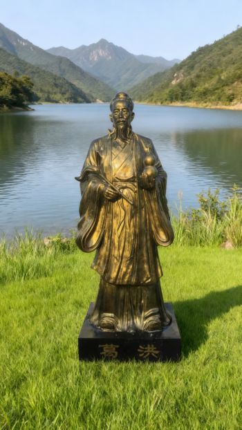 玻璃鋼仿銅十大名醫(yī)之葛洪雕塑 (1)