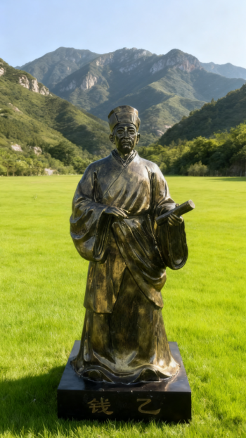 玻璃鋼仿銅十大名醫(yī)之錢乙雕塑 (3)