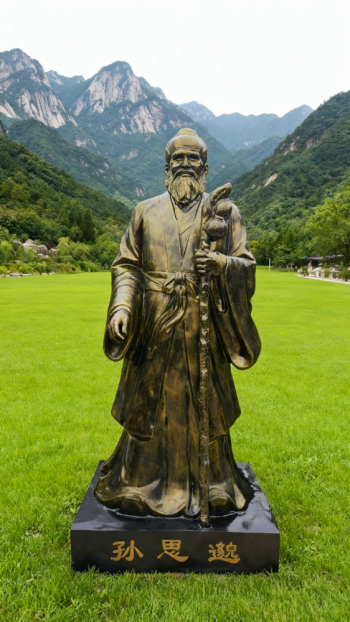 玻璃鋼仿銅十大名醫(yī)之孫思邈雕塑 (5)