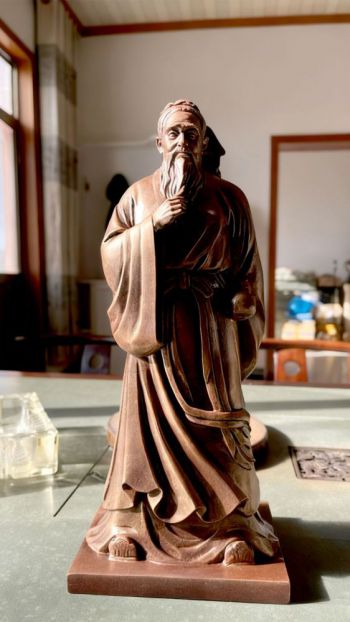 玻璃鋼仿銅藥王孫思邈雕塑 (7)