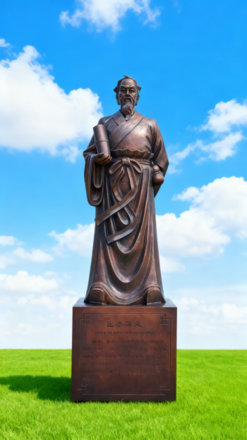 玻璃鋼仿銅張仲景雕塑 (3)
