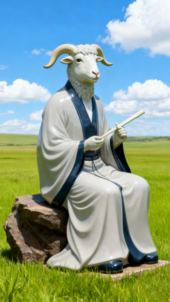 獸首人身十二生肖動(dòng)物雕塑 (4)