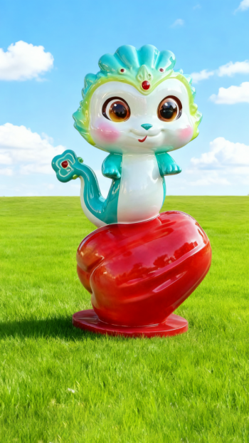 水果底座生肖動物雕塑 (7)