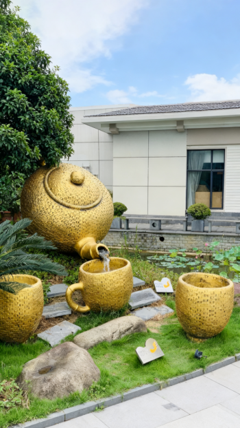 玻璃鋼茶壺景觀雕塑擺件