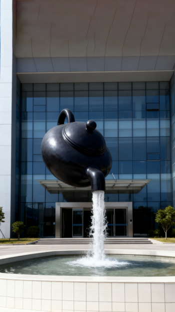 玻璃鋼懸空流水天壺茶壺景觀雕塑 (11)