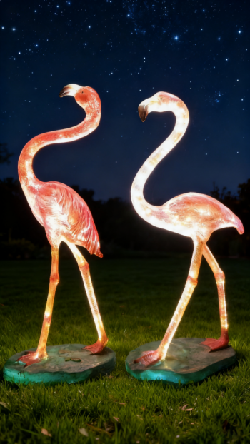 玻璃鋼仿真火烈鳥雕塑 (3)