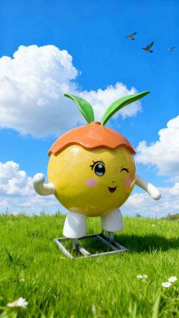 玻璃鋼卡通橙子雕塑 (3)