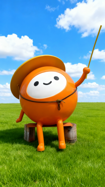 玻璃鋼卡通橙子雕塑 (10)