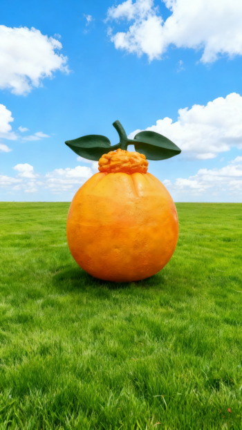 玻璃鋼卡通橙子雕塑 (19)