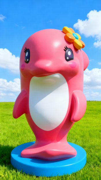 玻璃鋼卡通海豚雕塑 (12)