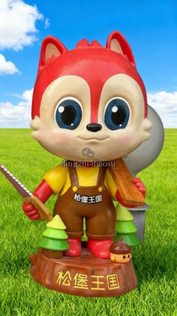 玻璃鋼卡通松鼠雕塑