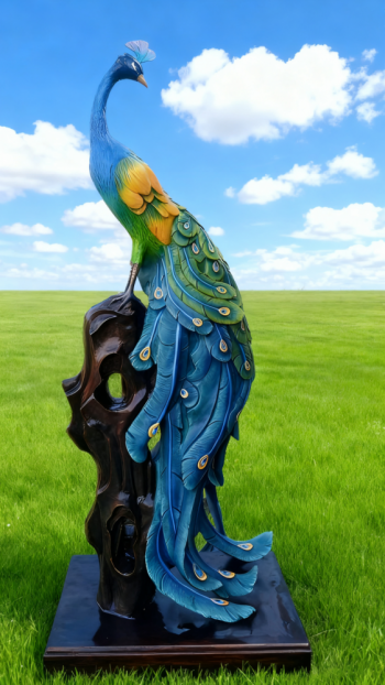 玻璃鋼仿真孔雀雕塑 (15)