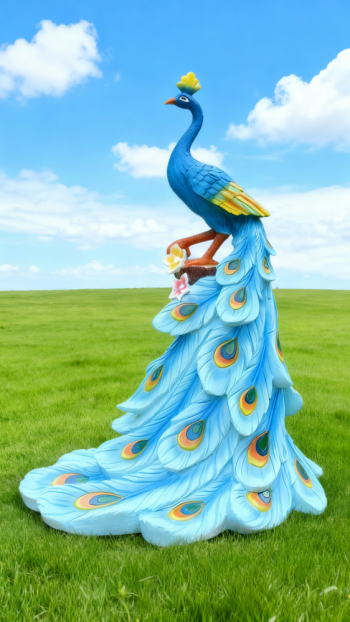 玻璃鋼仿真孔雀雕塑 (17)