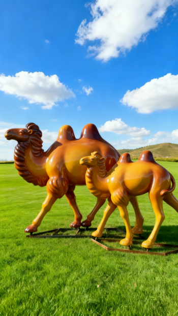 玻璃鋼駱駝雕塑 (1)