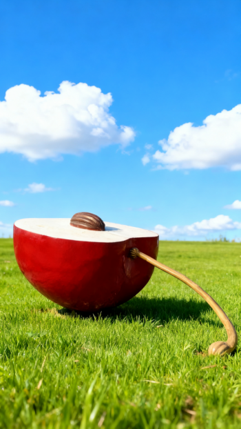 玻璃鋼蘋果雕塑 (1)