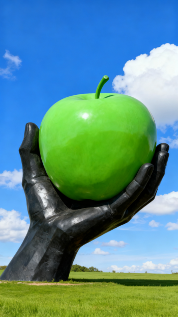 玻璃鋼蘋果雕塑 (2)