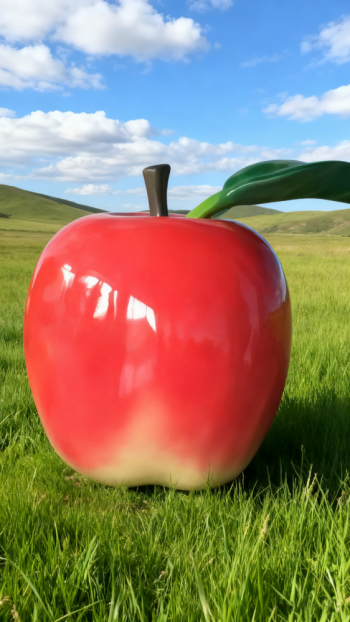 玻璃鋼蘋果雕塑 (8)