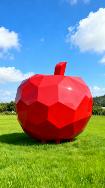 玻璃鋼蘋果雕塑 (10)