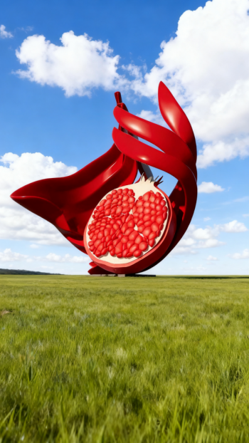 玻璃鋼仿真石榴雕塑 (7)