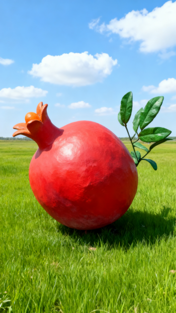 玻璃鋼仿真石榴雕塑 (10)