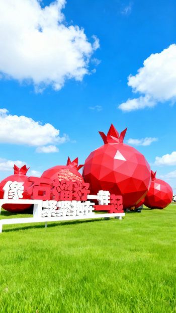 玻璃鋼石榴景觀雕塑 (7)