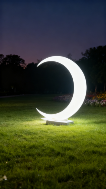 玻璃鋼發(fā)光月牙雕塑 (6)