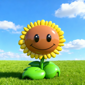 玻璃鋼卡通向日葵雕塑