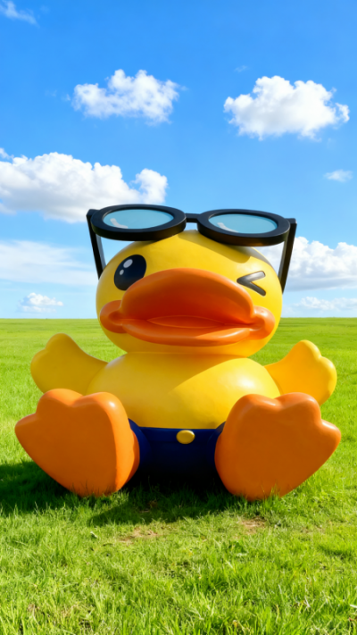 玻璃鋼小黃鴨雕塑 (10)