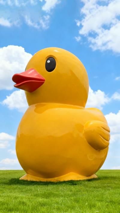 大型玻璃鋼小黃鴨雕塑