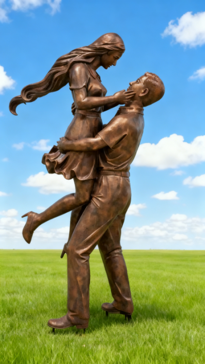 玻璃鋼仿銅情侶雕塑