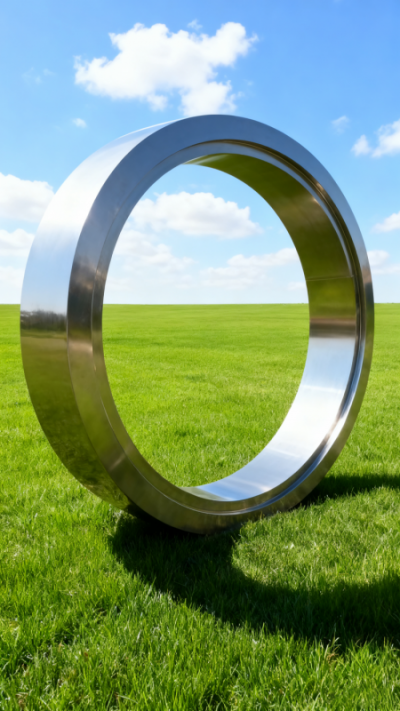 鏡面不銹鋼圓環(huán)雕塑擺件