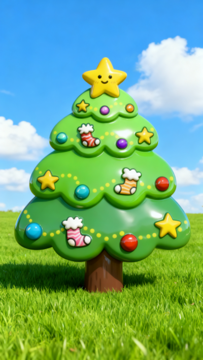 卡通圣誕樹美陳裝飾雕塑