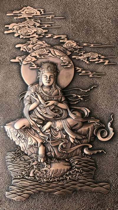 鍛銅觀音菩薩浮雕 (2)