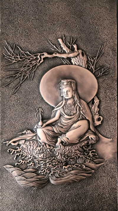 鍛銅觀音菩薩浮雕 (1)