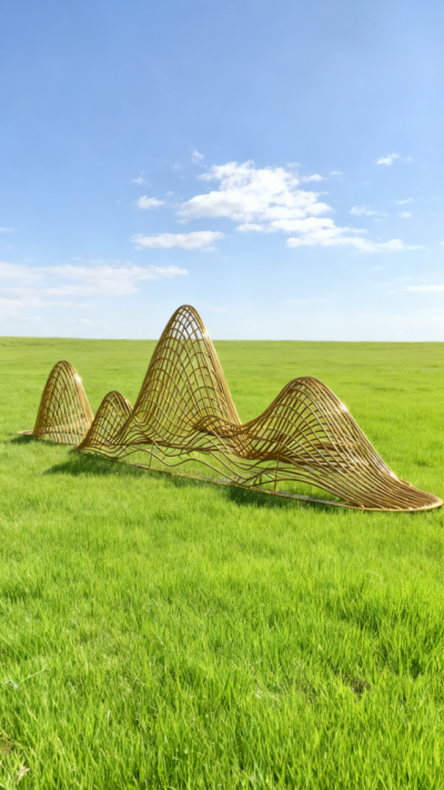 不銹鋼管編織網(wǎng)格假山造型雕塑