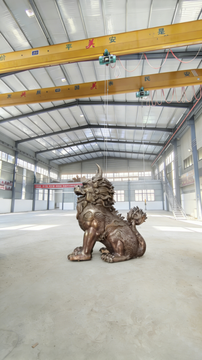 鑄銅麒麟銅雕塑 (7)