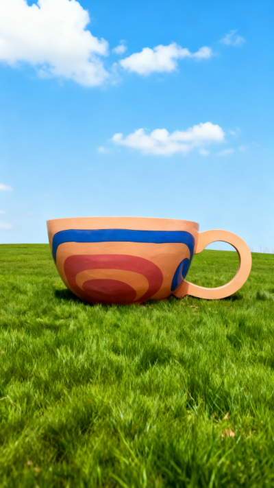 玻璃鋼仿真咖啡杯子雕塑 (2)