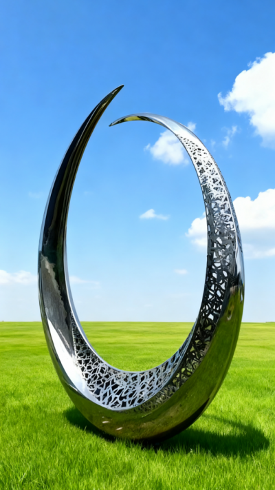 不銹鋼月亮雕塑 (11)