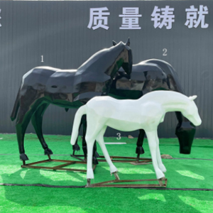 幾何馬 玻璃鋼抽象動物