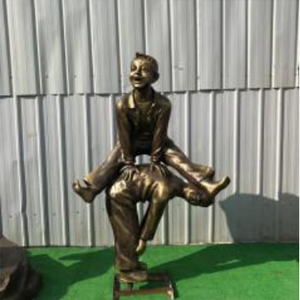 跳馬（跳山羊） 玻璃鋼仿銅童趣小孩