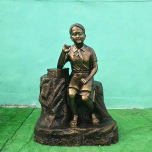 讀書女孩 玻璃鋼仿銅校園人物擺件