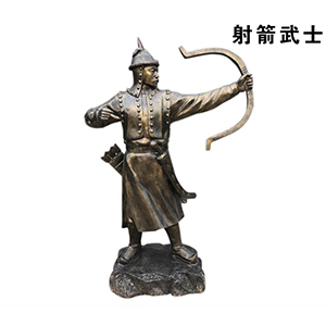 射箭的蒙古武士 玻璃鋼仿銅人物