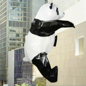 幾何熊貓 玻璃鋼