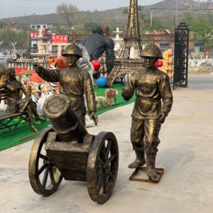 清朝兵大炮一組 玻璃鋼