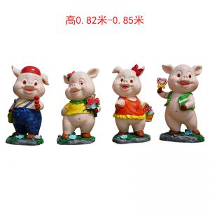 音樂小豬玻璃鋼卡通動(dòng)物