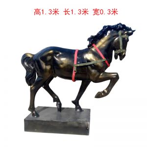 仿銅色拉車小馬玻璃鋼