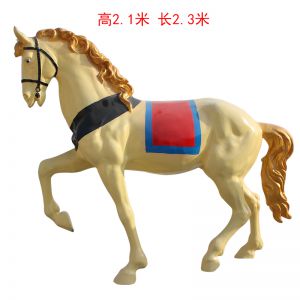 拉車彩繪馬 玻璃鋼