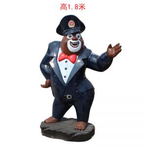 玻璃鋼熊出沒警服熊大